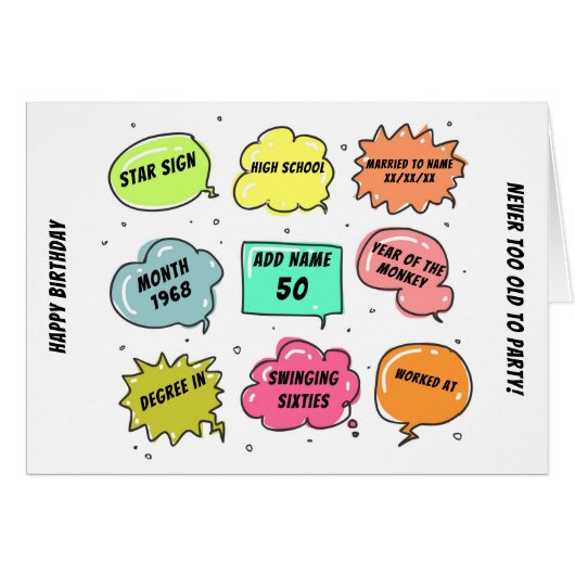 Custom 1968 yr born - THIS IS YOUR Life - Add BIO (Vorderseite (Horizontal))