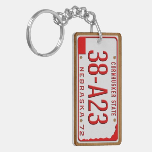 Custom 1972 Nebraska License Plate Keychain Schlüsselanhänger (Vorderseite links)