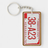 Custom 1972 Nebraska License Plate Keychain Schlüsselanhänger (Vorderseite)
