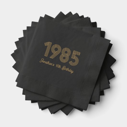 Custom 1985 40. Birthday Foil gestanzt Napkins Servietten Mit Folie (Insitu (Gestapelt))