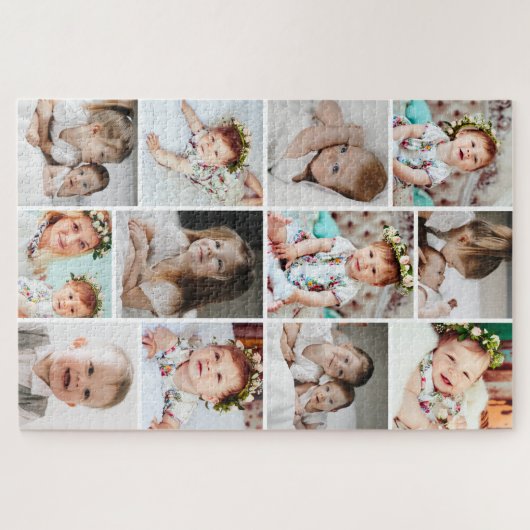 Custom 1.014 Stück 12-Foto Collage Schwierigkeit Puzzle (Horizontal)