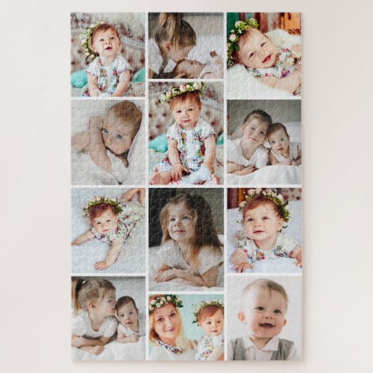 Custom 1.014 Stück 12-Foto Collage Schwierigkeit Puzzle (Vertikal)