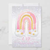 CUSTOM 1. BIRTHDAY Girly PInk Gold Glitzer Rainbow (Vorderseite)