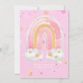 CUSTOM 1. BIRTHDAY Girly PInk Gold Glitzer Rainbow (Rückseite)
