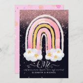 CUSTOM 1. BIRTHDAY Girly PInk Gold Glitzer Rainbow (Vorne/Hinten)