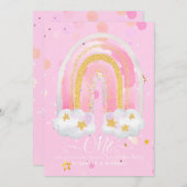 CUSTOM 1. BIRTHDAY Girly PInk Gold Glitzer Rainbow (Vorne/Hinten)