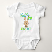 Custom 1. EASTER Happy Bunny Kleinkind Baby Outfit Baby Strampler (Vorderseite)