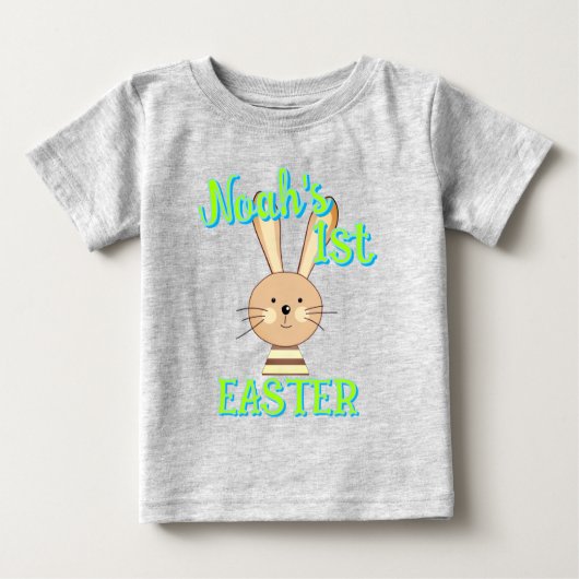 Custom 1. EASTER Happy Bunny Kleinkind Baby Outfit Baby T-shirt (Vorderseite)