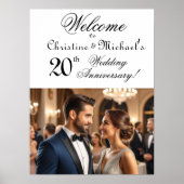 Custom 1 Foto 20. Hochzeitstag Begrüßung Poster (Vorne)
