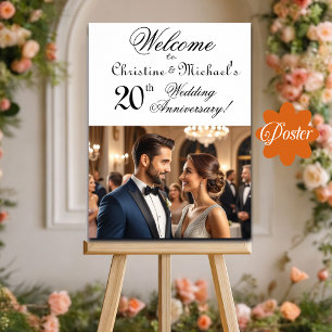 Custom 1 Foto 20. Hochzeitstag Begrüßung Poster
