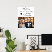 Custom 1 Foto 35. Hochzeitstag Begrüßung Poster (Heimbüro)