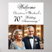 Custom 1 Foto 70. Hochzeitstag Begrüßung Poster (Vorne)