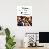 Custom 1 Foto 7. Hochzeitstag Begrüßung Poster (Heimbüro)
