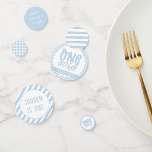 Custom 1. Geburtstag Niedlich Pastel Blue Onederfu Konfetti