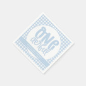 Custom 1. Geburtstag Niedlich Pastel Blue Onederfu Serviette (Ecke)