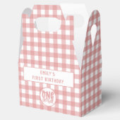 Custom 1. Geburtstag Niedlich Pastel Pink Onederfu Geschenkschachtel (Geöffnet)