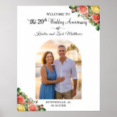 Custom 1 Photo 20th Wedding Anniversary Welcome  Poster (Vorne)