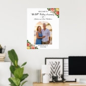 Custom 1 Photo 20th Wedding Anniversary Welcome  Poster (Heimbüro)