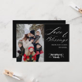 Custom 1 Photo Family Name Year Luxurious Script Karte (Vorderseite/Rückseite Beispiel)