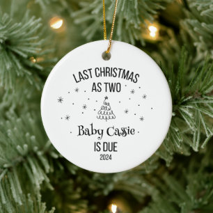 Custom 1 Weihnachten als neue Eltern Keramik Ornament