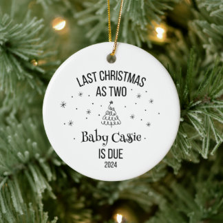 Custom 1 Weihnachten als neue Eltern Keramik Ornament