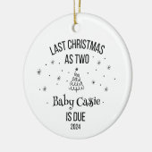 Custom 1 Weihnachten als neue Eltern Keramik Ornament (Links)