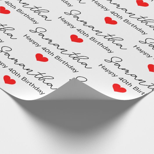 Custom 1st 2nd 10th 20th 30th 40th Birthday Party Geschenkpapier (Ecke)