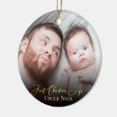 Custom 1st Christmas As Unon 2 Foto Gold Script Keramik Ornament (Links)