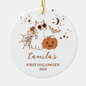 Custom 1st Halloween Gift, Personalisiertes Hallow Keramik Ornament (Vorne)