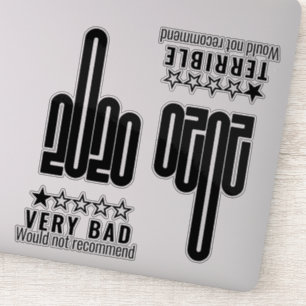 Custom 2020 Middle Finger Bad Review Black 4 Pack Aufkleber