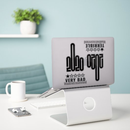 Custom 2020 Middle Finger Bad Review Black 4 Pack Aufkleber (Laptop auf Schreibtisch)