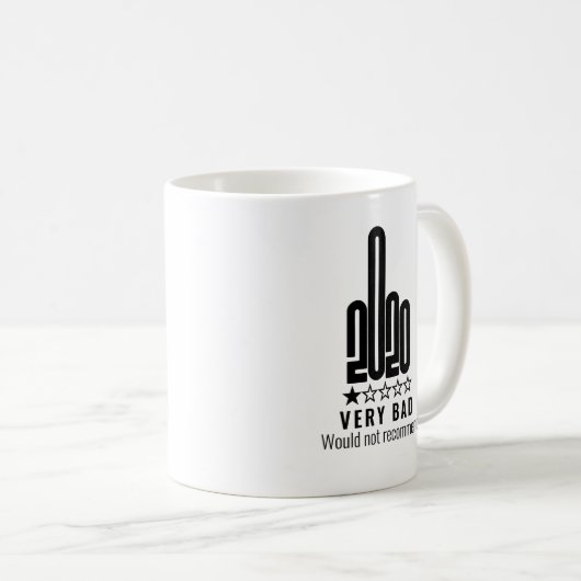 Custom 2020 Middle Finger Review empfiehlt Kaffeetasse (VorderseiteRechts)