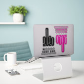 Custom 2020 Middle Finger Review Pink Black 4 Pack Aufkleber (Laptop auf Schreibtisch)