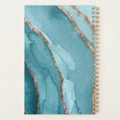 Custom 2022 Gold Aquamarin Blue Marble Undated Wee Planer (Rückseite)