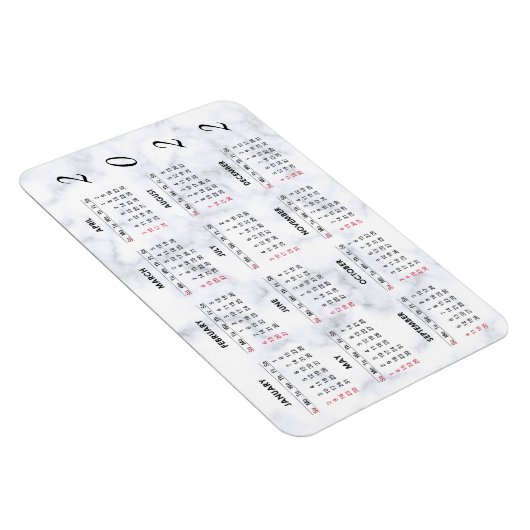 Custom 2022 Marble Calendar Magnet (Rechte Seite)