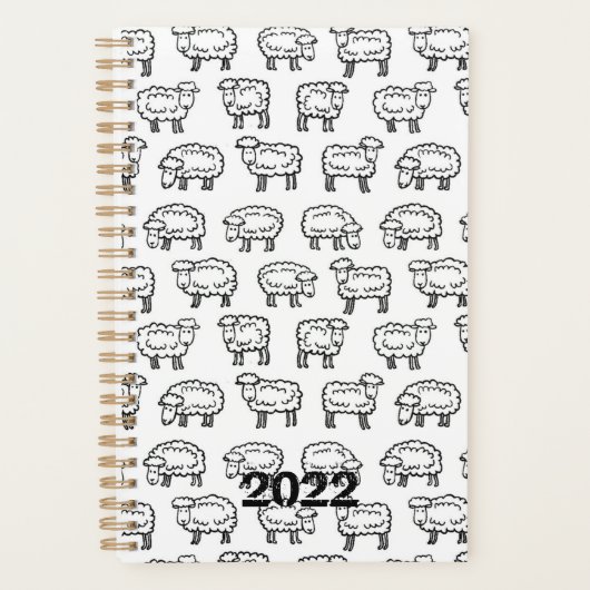 Custom 2022 Niedlich Sheep Undated Monthly Weekly Planer (Vorderseite)