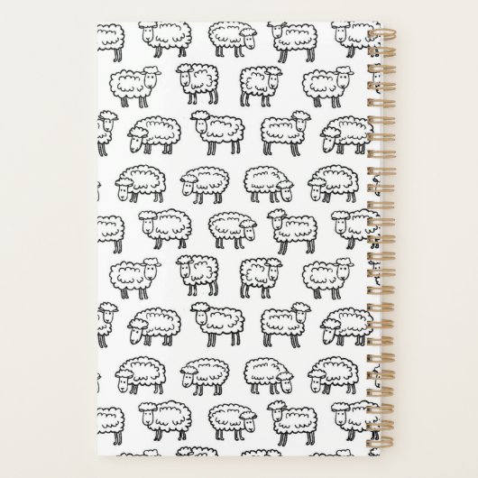 Custom 2022 Niedlich Sheep Undated Monthly Weekly Planer (Rückseite)