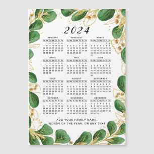 Custom 2024 Calendar Magnet Elegant Eukalyptus