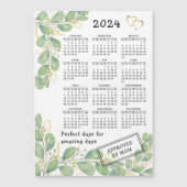 Custom 2024 Calendar Magnet Eukalyptus White Black (Vorderseite)