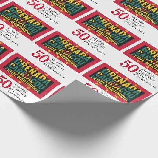 Custom 2024 GRENADA 50 Jahre Unabhängigkeit Geschenkpapier (Ecke)
