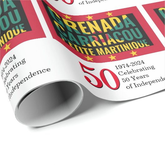 Custom 2024 GRENADA 50 Jahre Unabhängigkeit Geschenkpapier (Rolleneckpunkt)
