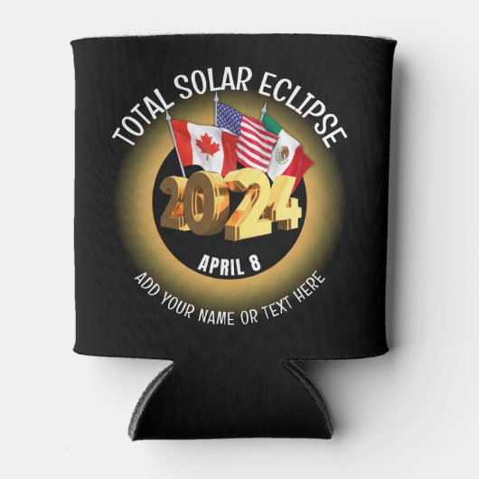 Custom 2024 INSGESAMT SOLAR ECLIPSE Flags Dosenkühler (Vorderseite)