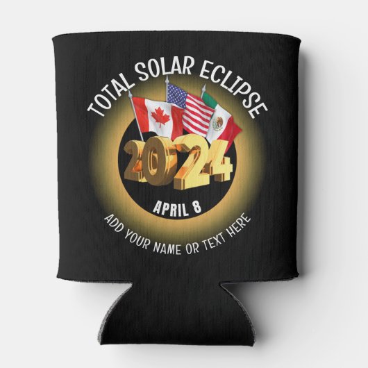 Custom 2024 INSGESAMT SOLAR ECLIPSE Flags Dosenkühler (Rückseite)
