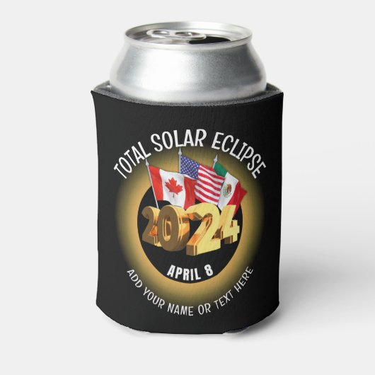 Custom 2024 INSGESAMT SOLAR ECLIPSE Flags Dosenkühler (Kanne Rückseite)