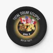 Custom 2024 INSGESAMT SOLAR ECLIPSE Flags Pappteller (Vorderseite)