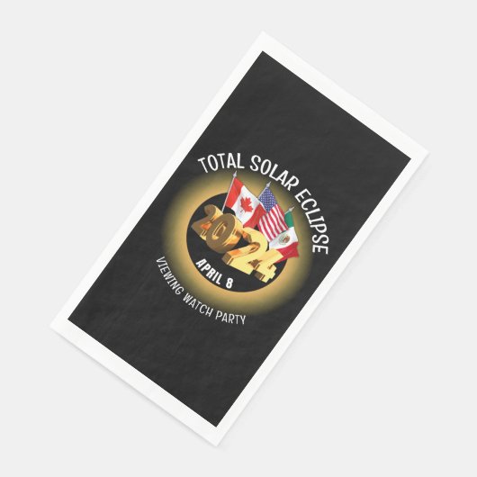 Custom 2024 INSGESAMT SOLAR ECLIPSE Flags Serviette (Ecke)