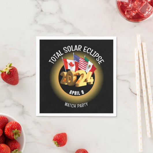 Custom 2024 INSGESAMT SOLAR ECLIPSE Flags Serviette (Beispiel)