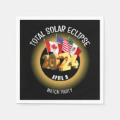 Custom 2024 INSGESAMT SOLAR ECLIPSE Flags Serviette (Vorderseite)