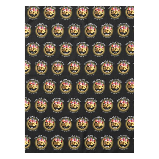 Custom 2024 INSGESAMT SOLAR ECLIPSE Flags Tischdecke (Vorderseite)
