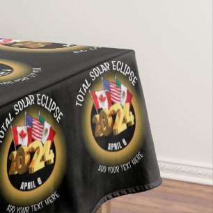 Custom 2024 INSGESAMT SOLAR ECLIPSE Flags Tischdecke